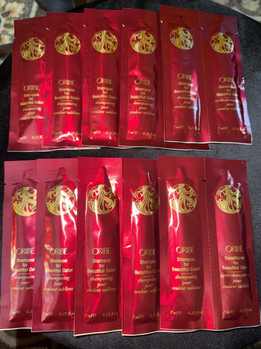 Oribe Shampoo/Conditioner for Beautiful Color Sample Pack Bundle of 10